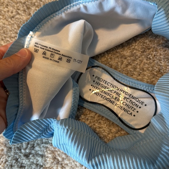 Blue Ribbed Bikini Set - Picture 5 of 6